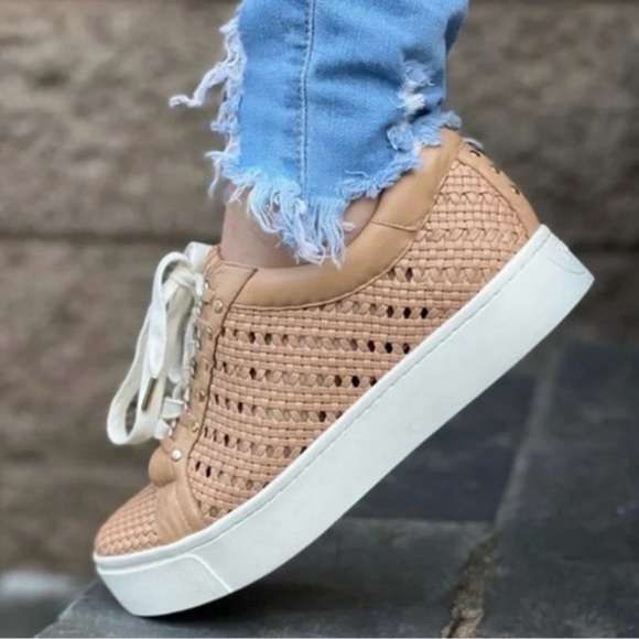 Joie Handan Woven Leather Platform Sneakers - Picture 7 of 8